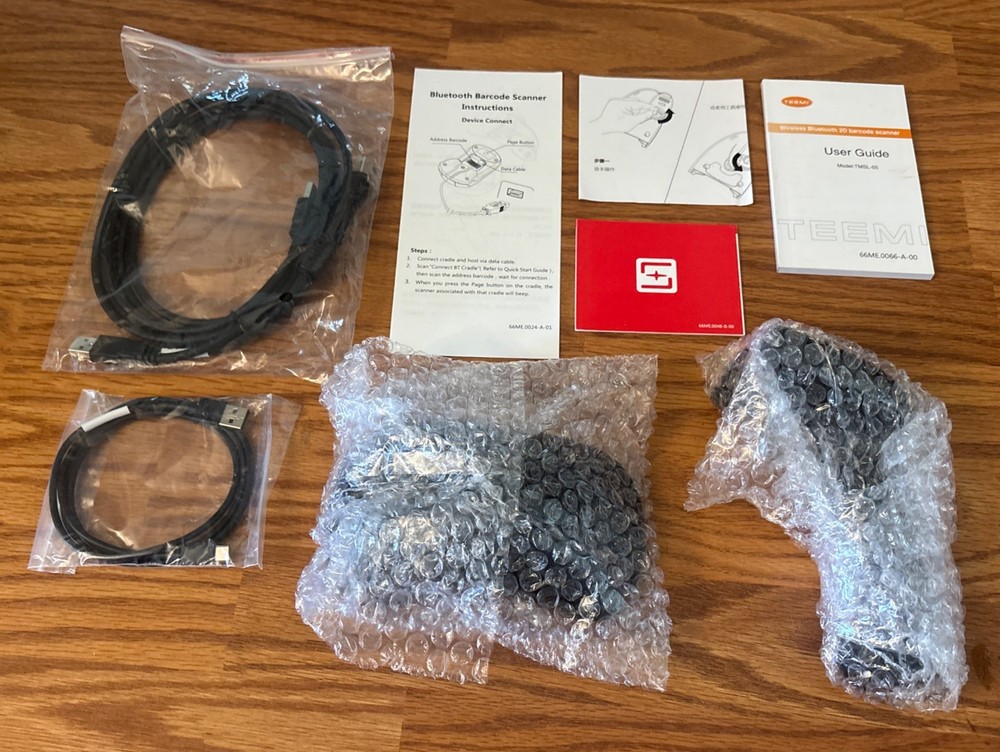 TEEMI TMSL-53CR 2D Bluetooth Barcode Scanner w USB Cradle QR PDF417 Datamatrix