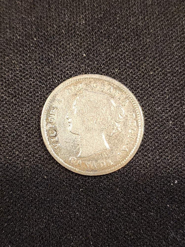 1872H Canada 5 Cents Silver Coin