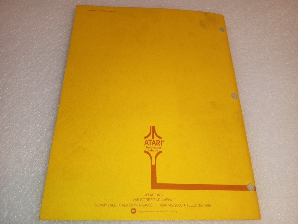 Original BREAKOUT ATARI Operation Maintenance Service Manual Arcade Video Game