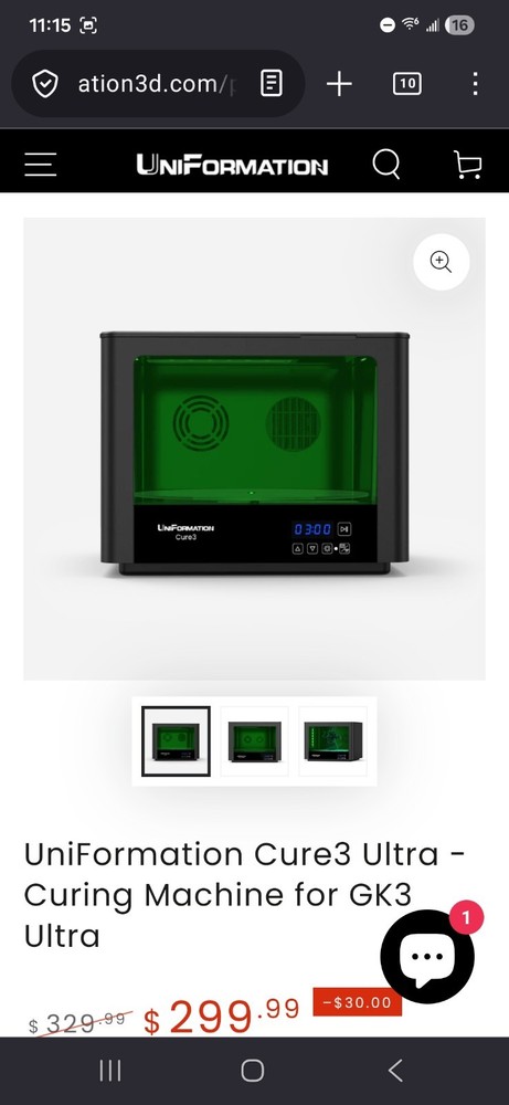 UniFormation Cure3 Ultra - Curing Machine for 3D Resin Printing 3D Printer