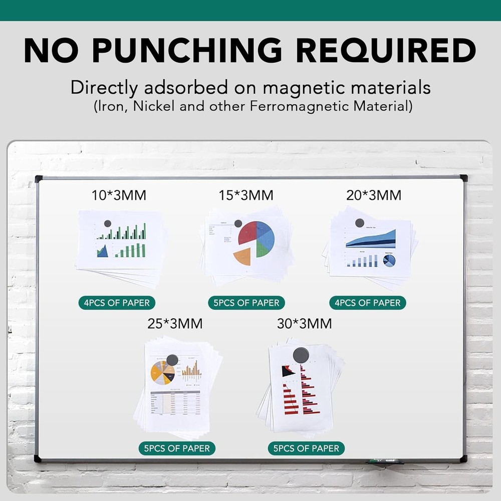 5 Different Sizes, 100Pcs Strong Ceramic Magnets with Adhesive Backing for Craft