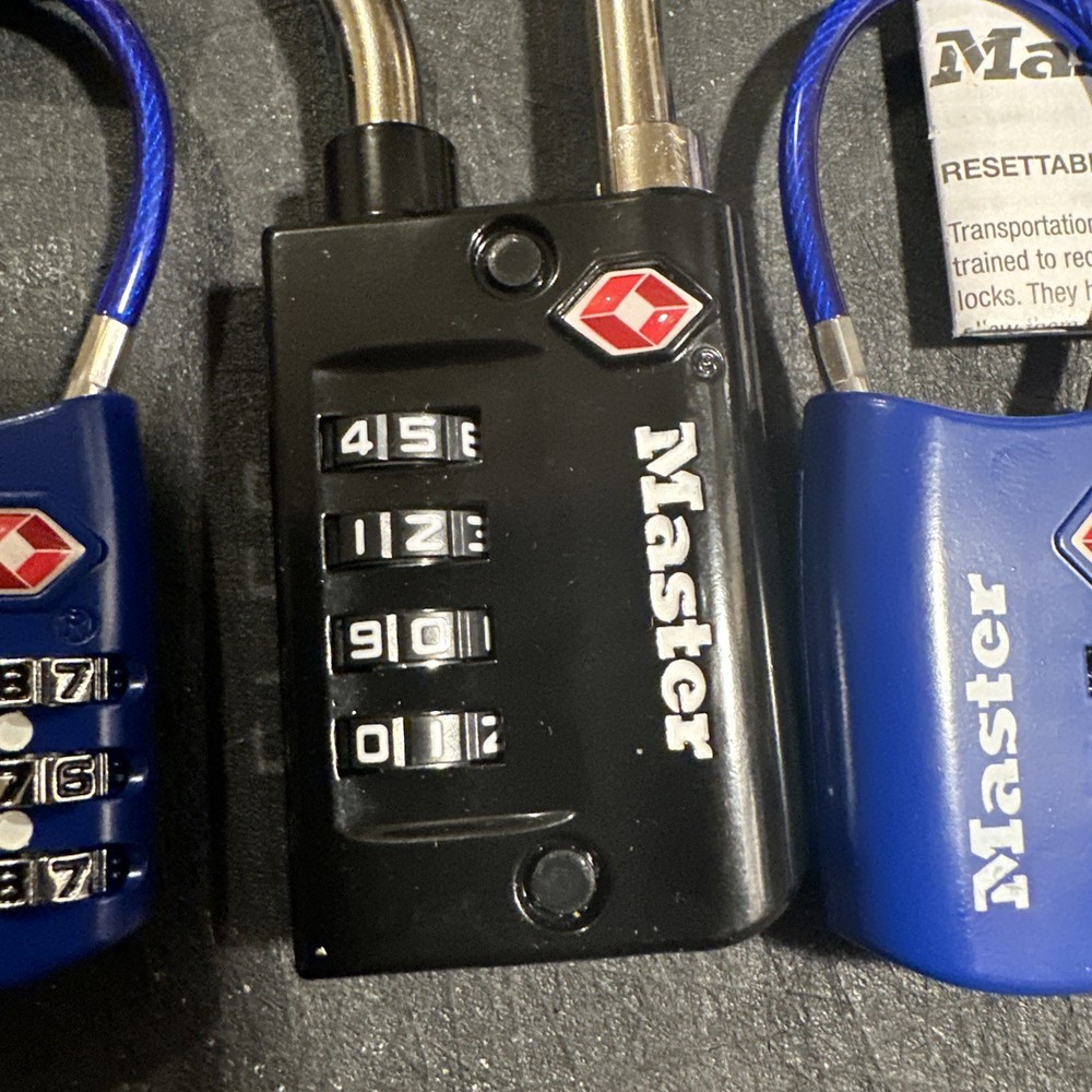 5 TSA Combination Luggage Locks 3~Master 3 #comb,1 Master 4 #&1 Brinks(252)