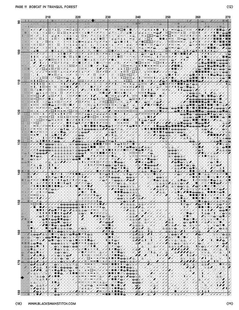 Bobcat in Tranquil Chart Counted Cross Stitch Pattern Needlework 1401