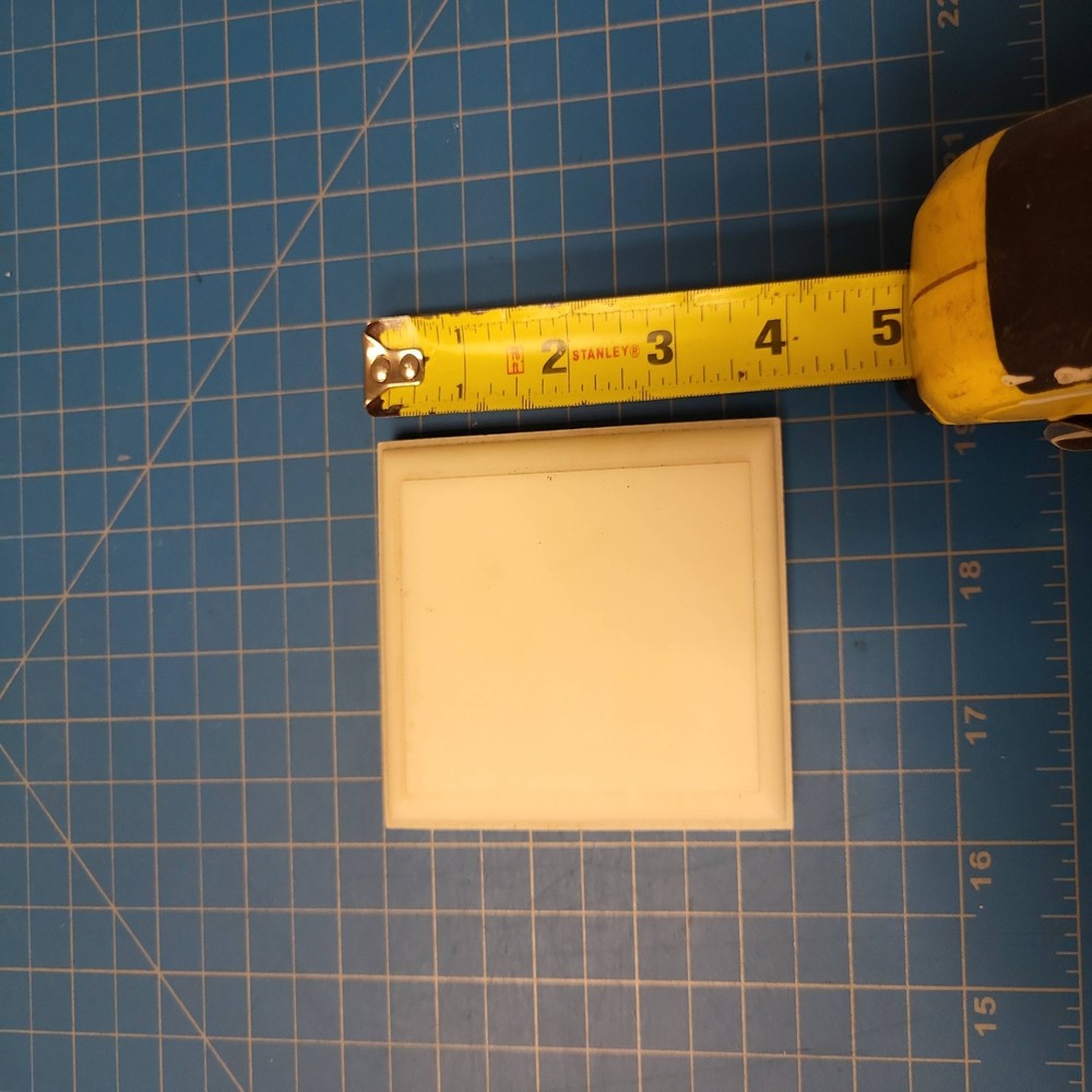 Four White Display Plinths Risers 4" Square Plastic Pedestal Stands Set