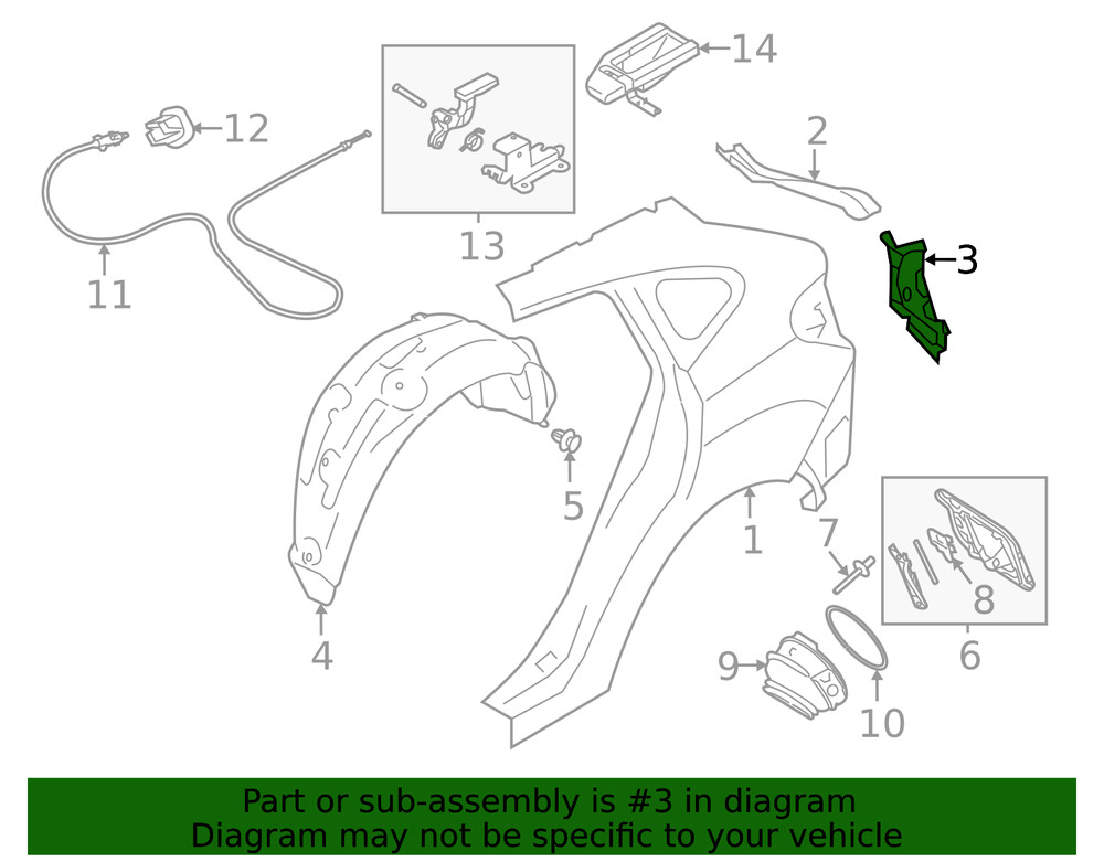 Genuine Subaru End Panel 51445FJ0119P