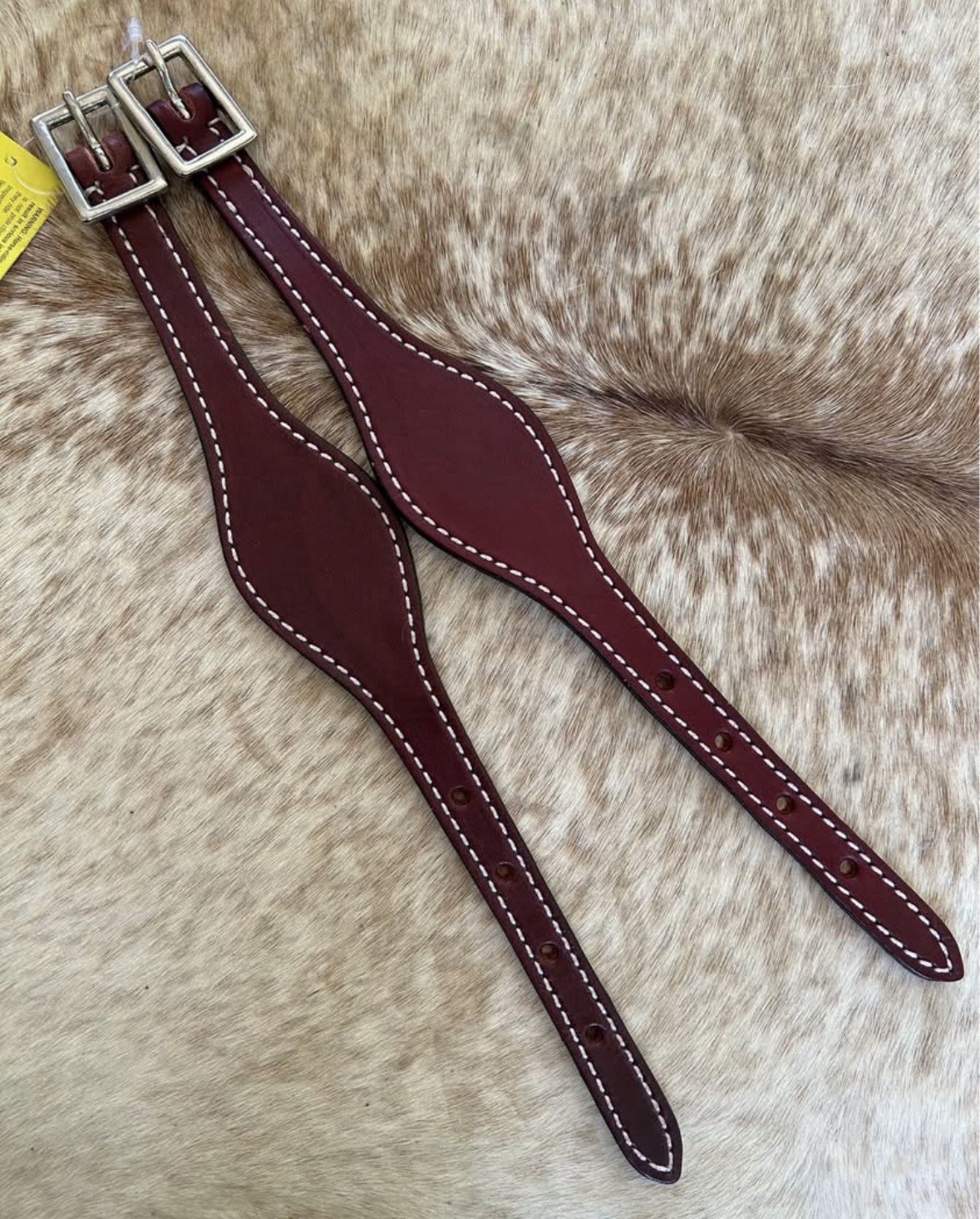 Pair Burgundy Top Grain Leather Western Saddle Stirrup Hobbles FREE SHIP