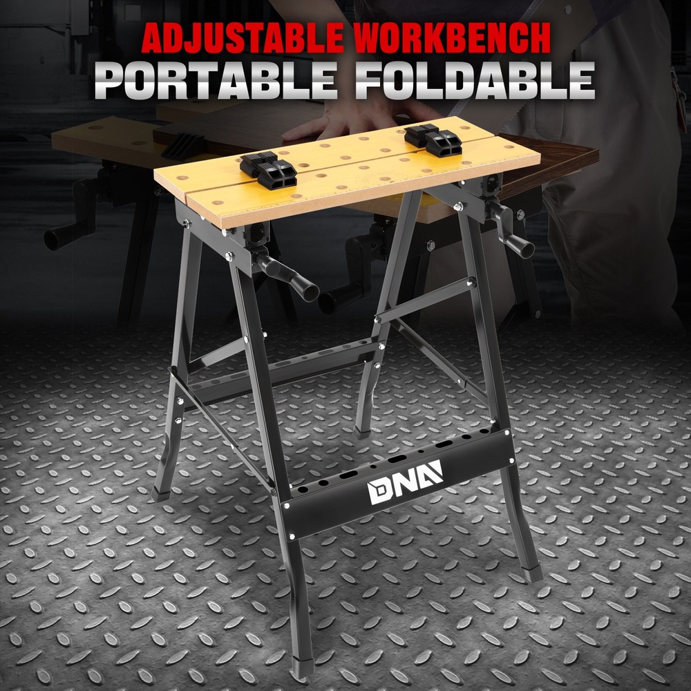 Adjustable Angles Foldable Workbench Work Table w/ Measuring Ruler & Protractor