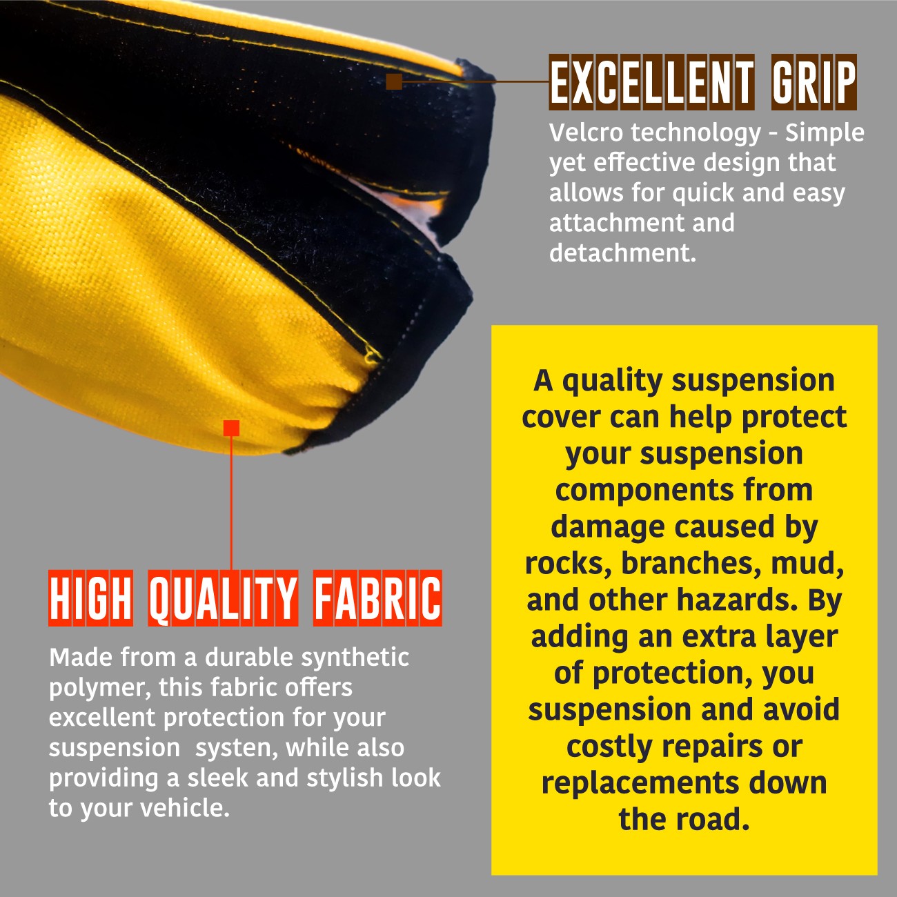 Ski-Doo Yellow & Black Bombardier Shock Protector Covers Snowmobile (Set 2) NEW