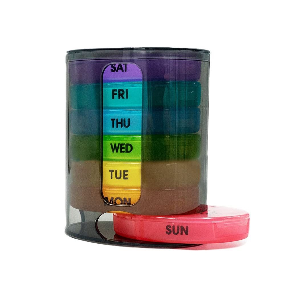 Weekly Pill Organizer twiceaday Portable 7 Day Pill Box Case With Stackable Am