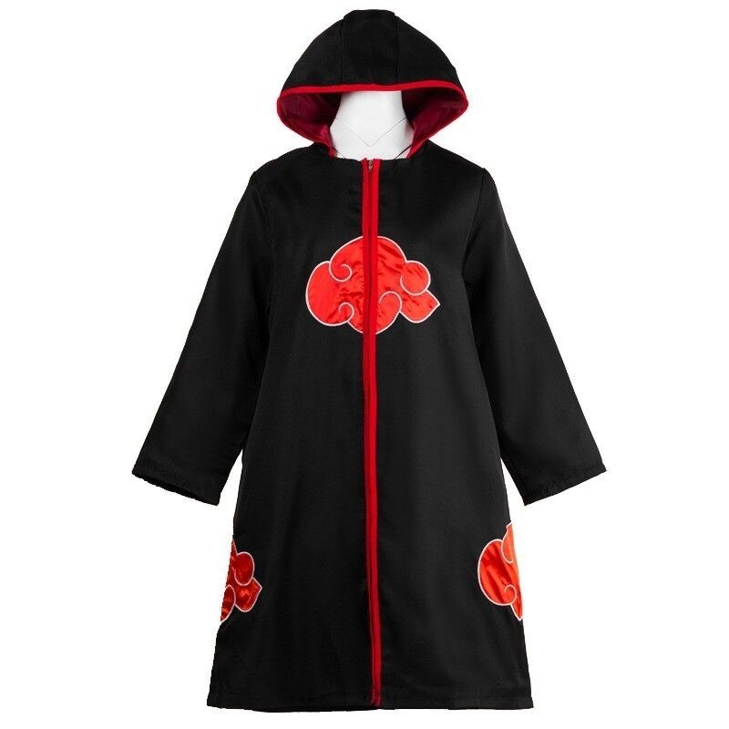Blood Red Naruto AKATSUKI ROBE Cloak Uchiha Itachi Cosplay Costume Claok Cape