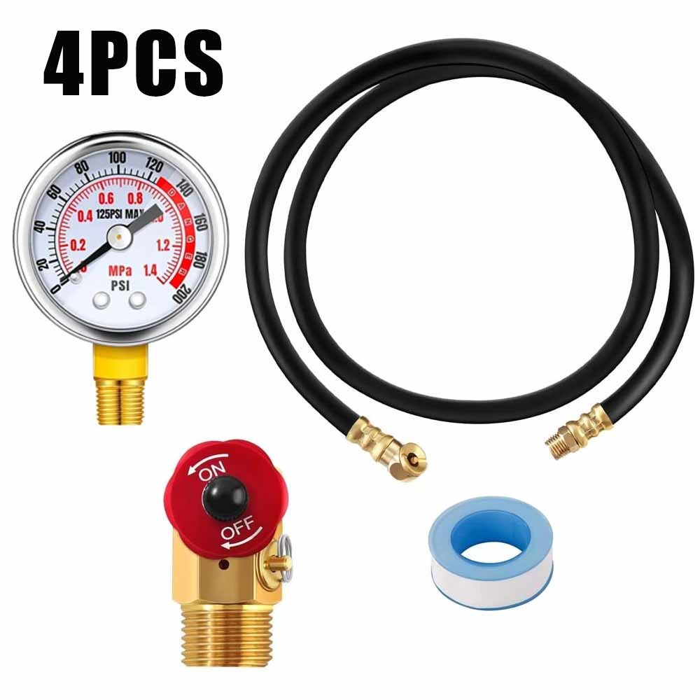 Air Tank Repair Kit Air Tank Valve Kit with Hose 1.6" Pressure Gauge FAST SHIP