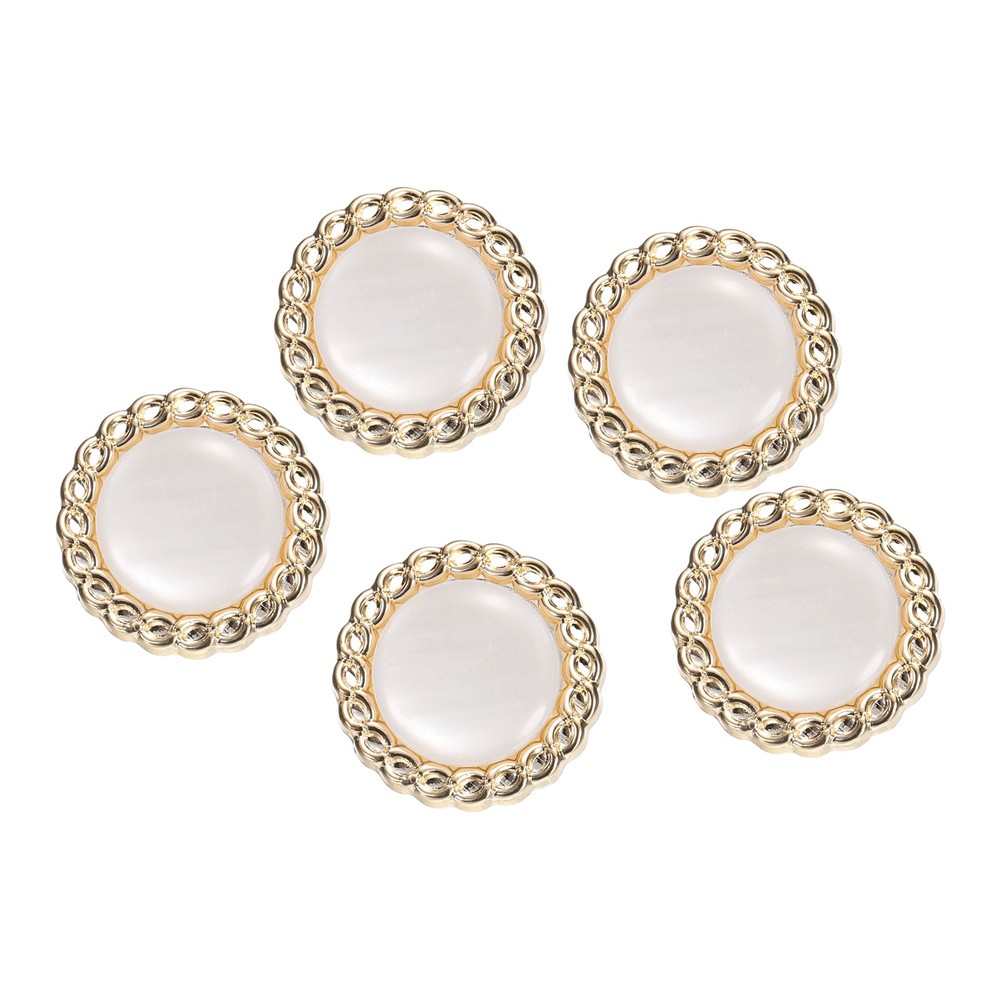 5pcs Gold Pearl Button 21mm 0.41" Thick Sewing Button Style E