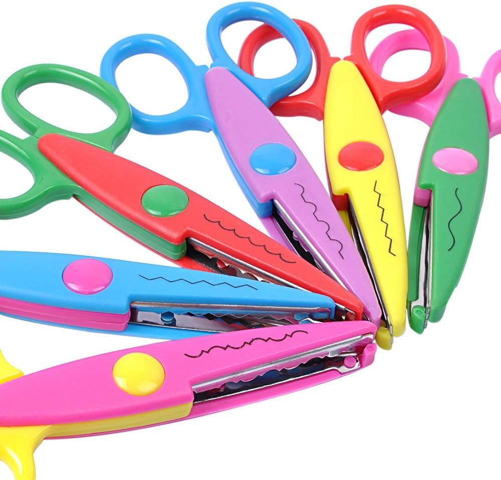 Craft Scissors Decorative Edge, Zig Zag, Kids Safety Design Pattern Scissors for