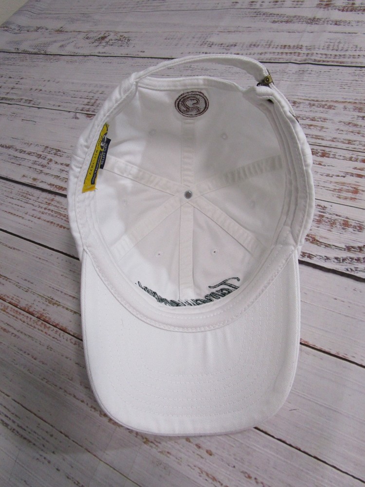 Tanqueray Gin Solid White Green Embroidered Spellout Adjustable Hat Cap One Size