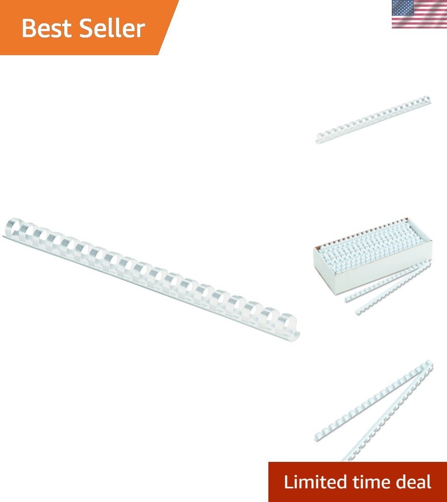 Versatile 3/8” Plastic Binding Combs - 100 Pack for Reports & Presentations