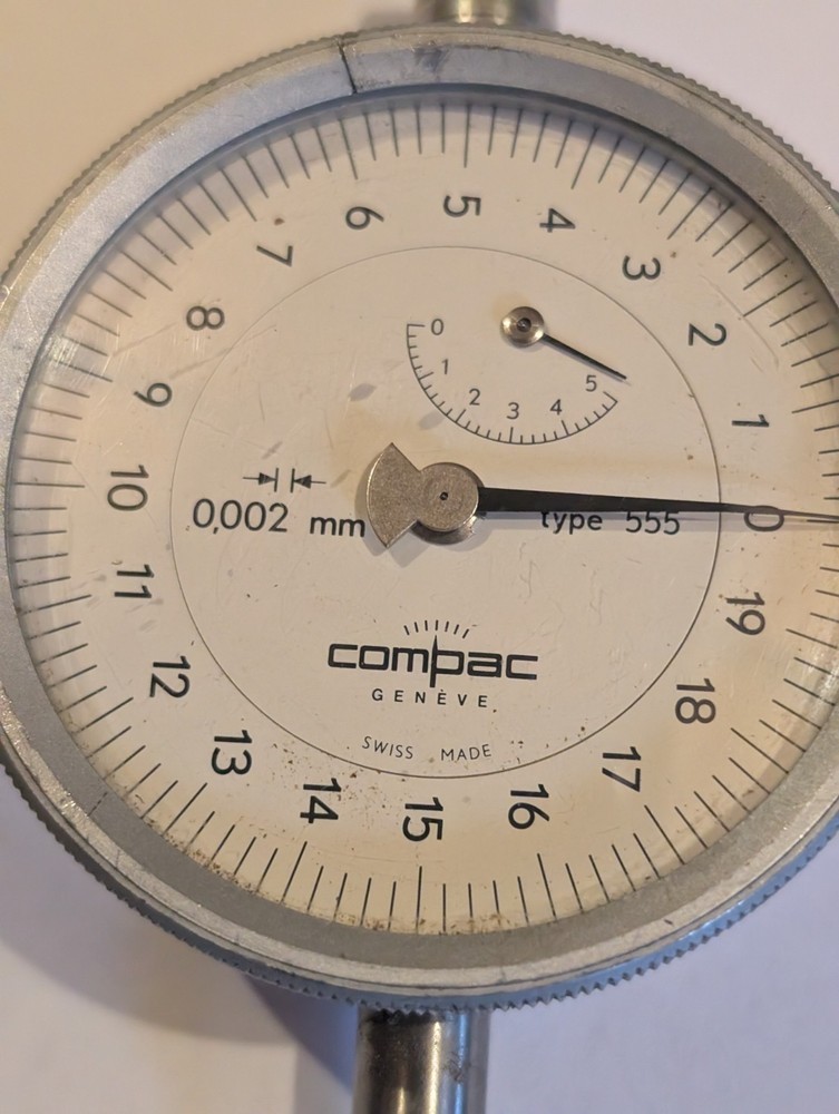*Untested* Compac Geneve Type 555 Precision Dial Indicator 0.002 mm Swiss Made