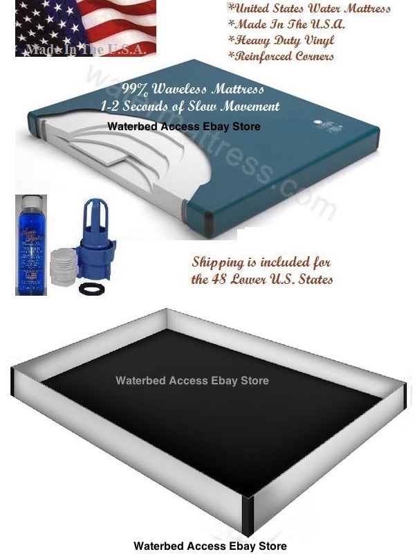 California King 99% Waveless Waterbed Mattress with 12 Mil Safety Liner