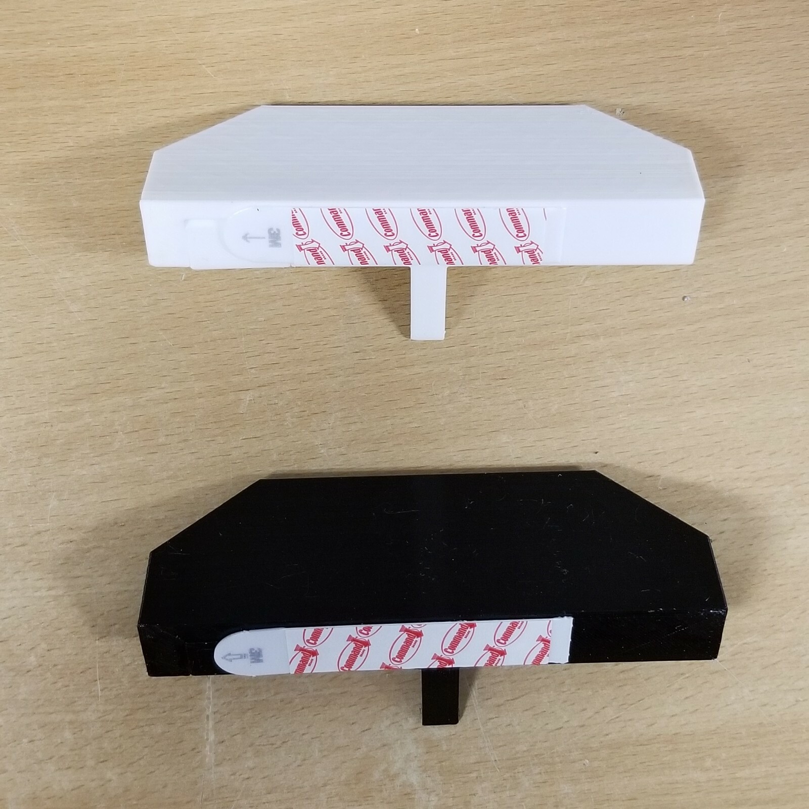 Two 6" x 2" Small White Wall Shelves No Hole No Nail install uses 3M Command