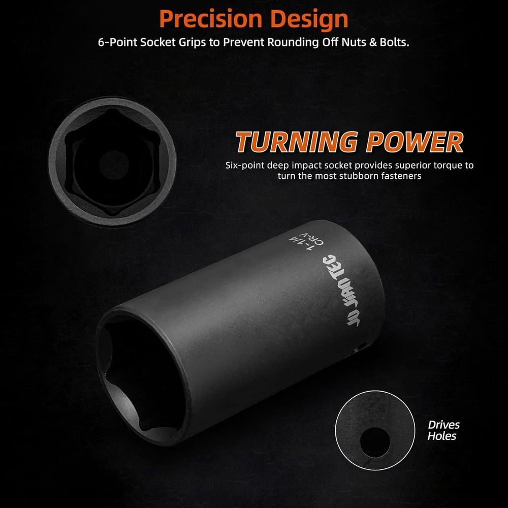 1/2" Drive Master Impact Socket Set, 65 Piece, with Adapters & Ratchet Handle...