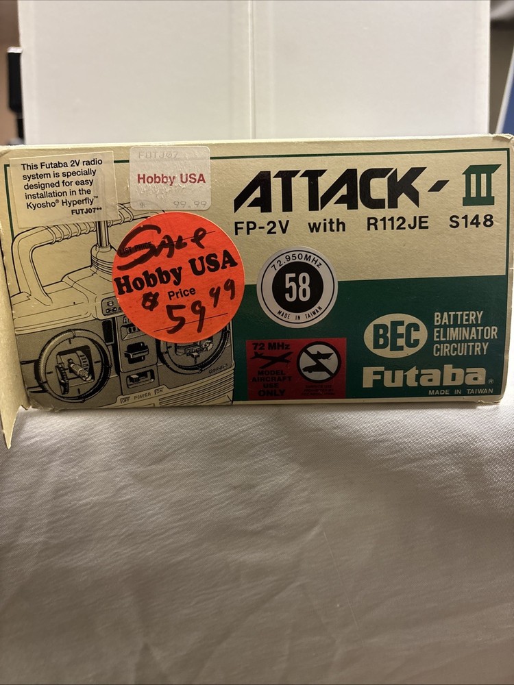 Futaba Attack III Remote Control FP-2V with R112JE IN BOX UNTESTED