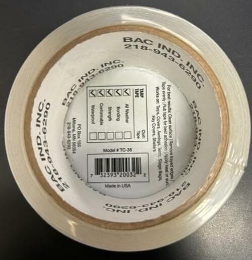 Tarp Repair Tape TC-35 Clear Tarp Tape 2-Inch x 35 ft