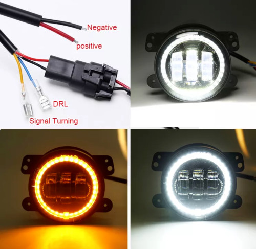 Passing Lights 7" LED Halo Projector Headlight Fit Harley Touring DRL Signal