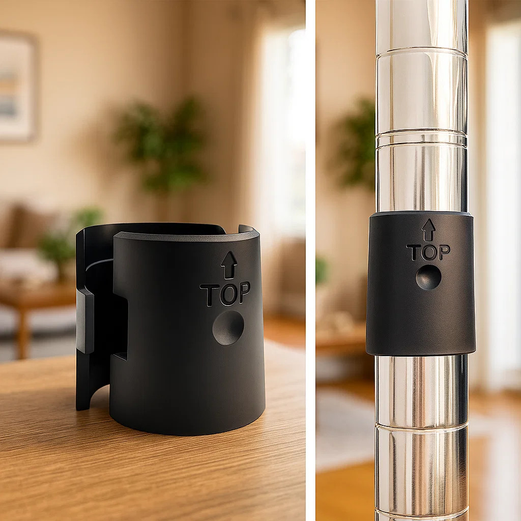 24 Pcs Shelf Clips for 3/4" Pole, Heavy Duty Wire Shelving Clips, Universal Repl