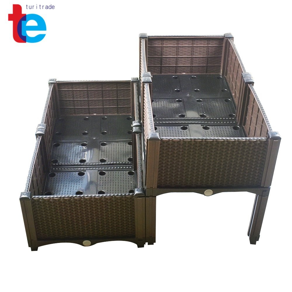 1x Elevated Rectangular Garden Bed Flowers Vegetable Growing Planter Care Box