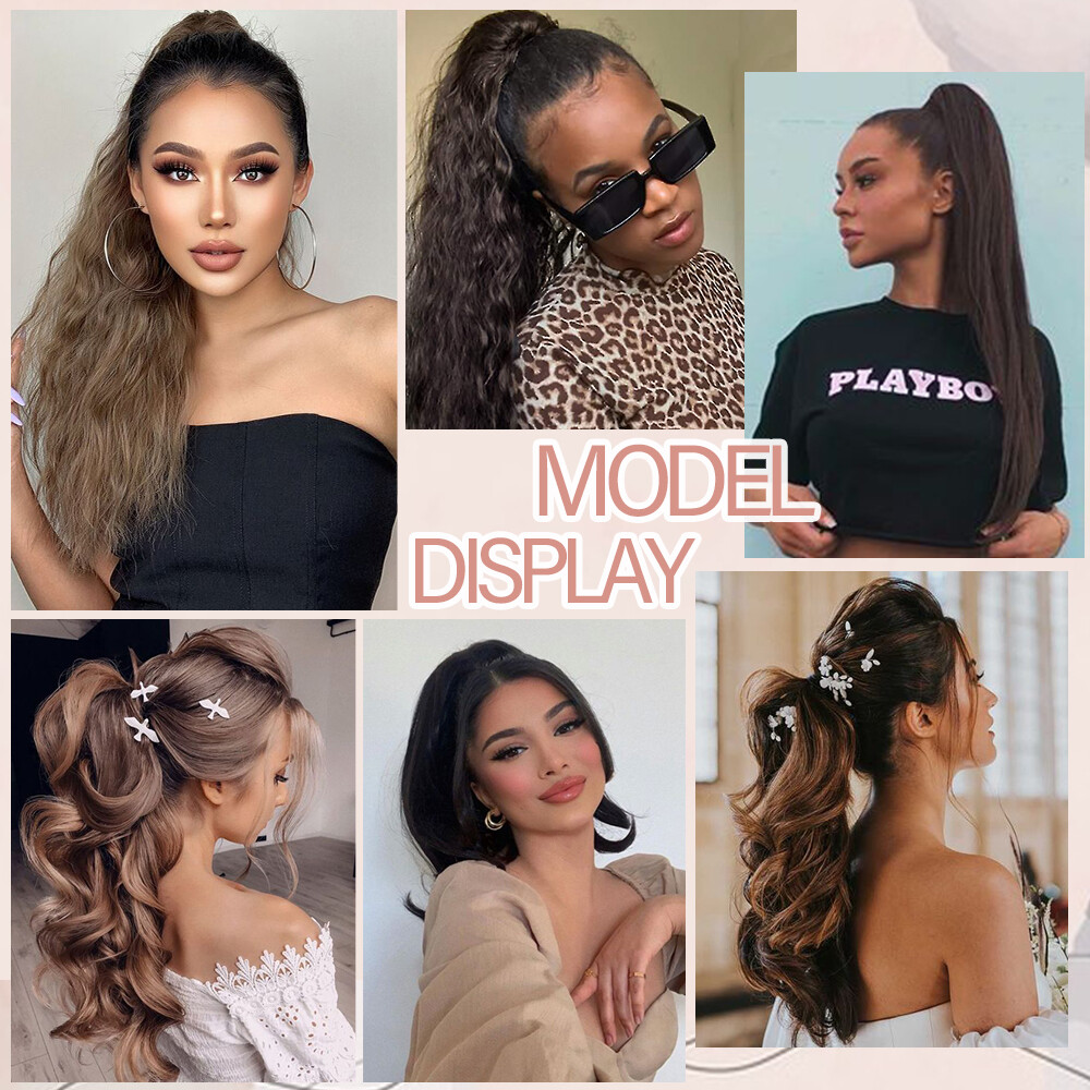Claw Clip Wavy Ponytail Extensions As Human Pony Tail Long Hair Hairpiece Real
