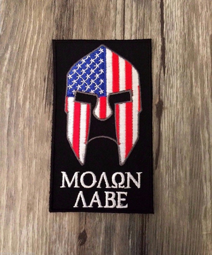 Molon Labe American Flag Spartan Patch