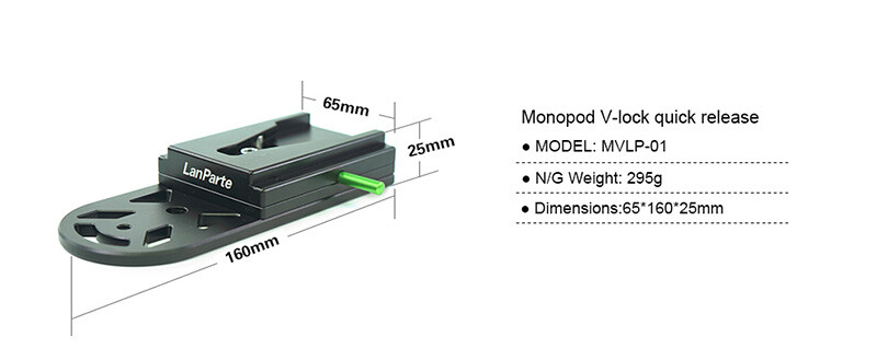 Lanparte Rotatable V Lock Quick Release Camera Plate for Sony ENG Camera Tripod