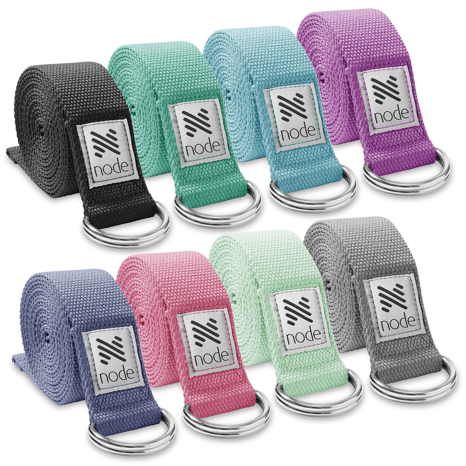 7-1/2' Woven Cotton Blend Yoga Strap - Stretching Exercise Prop Belt