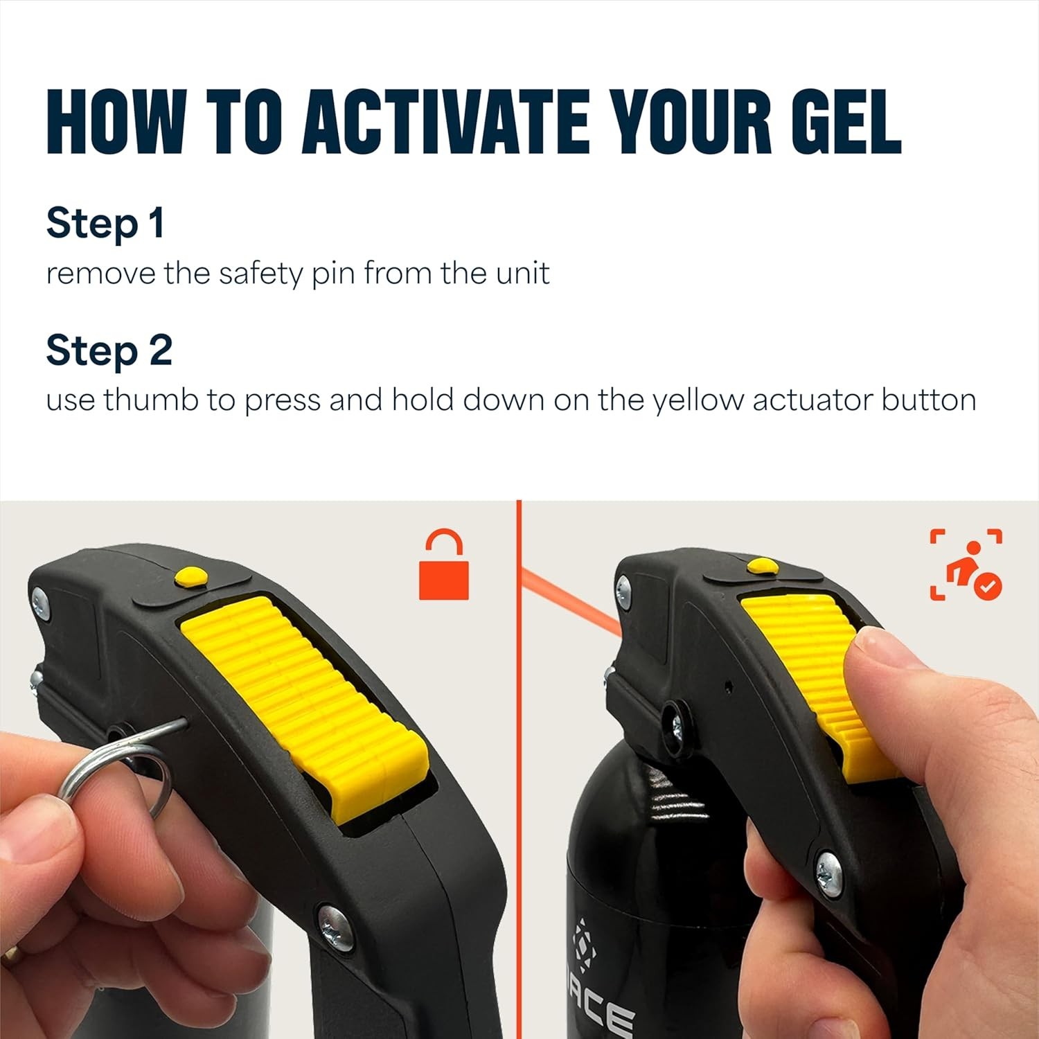 Mace Magnum 9 Pepper Gel Stream 25ft NoWind UV Dye Max Strength Pistol Grip 330g