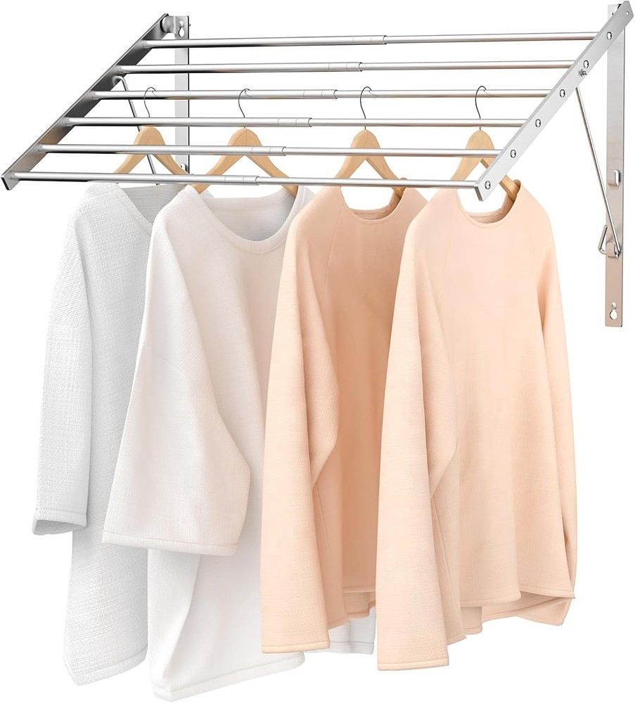 Wall Mounted Laundry Drying Rack, 29.92 inch Retractable Clothes Drying Rack, Fo