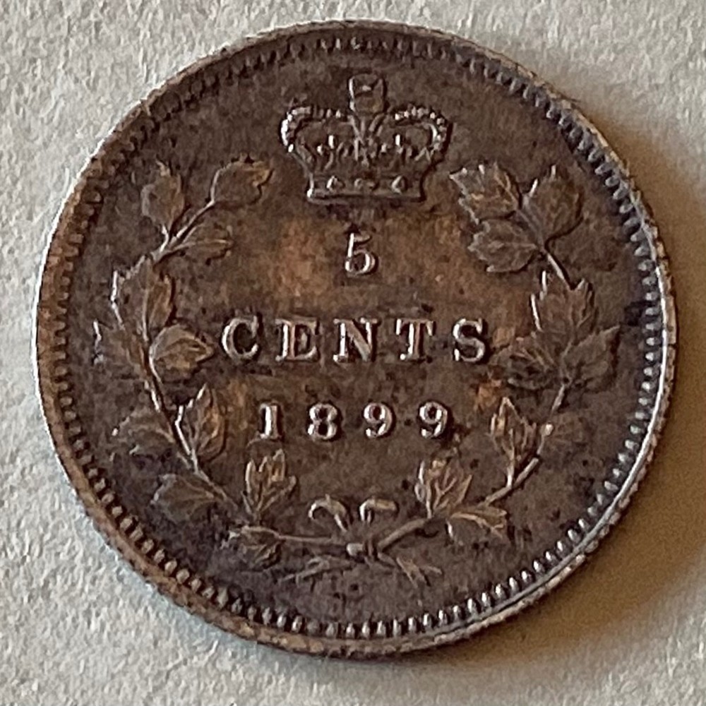~ 1899 Canada Victoria Five 5 Cents