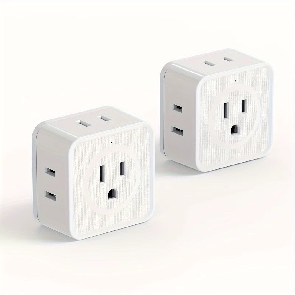 5 Way Multi Plug Outlet Extender, Wall Outlet Expander, Small Electrical Outlet