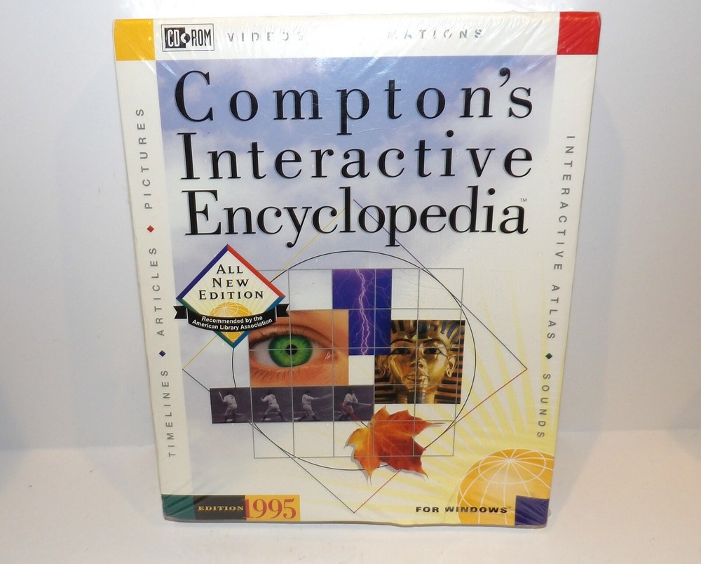 NIP SEALED 1995 EDITION COMPTON'S INTERACTIVE ENCYCLOPEDIA FOR WINDOWS IN BOX