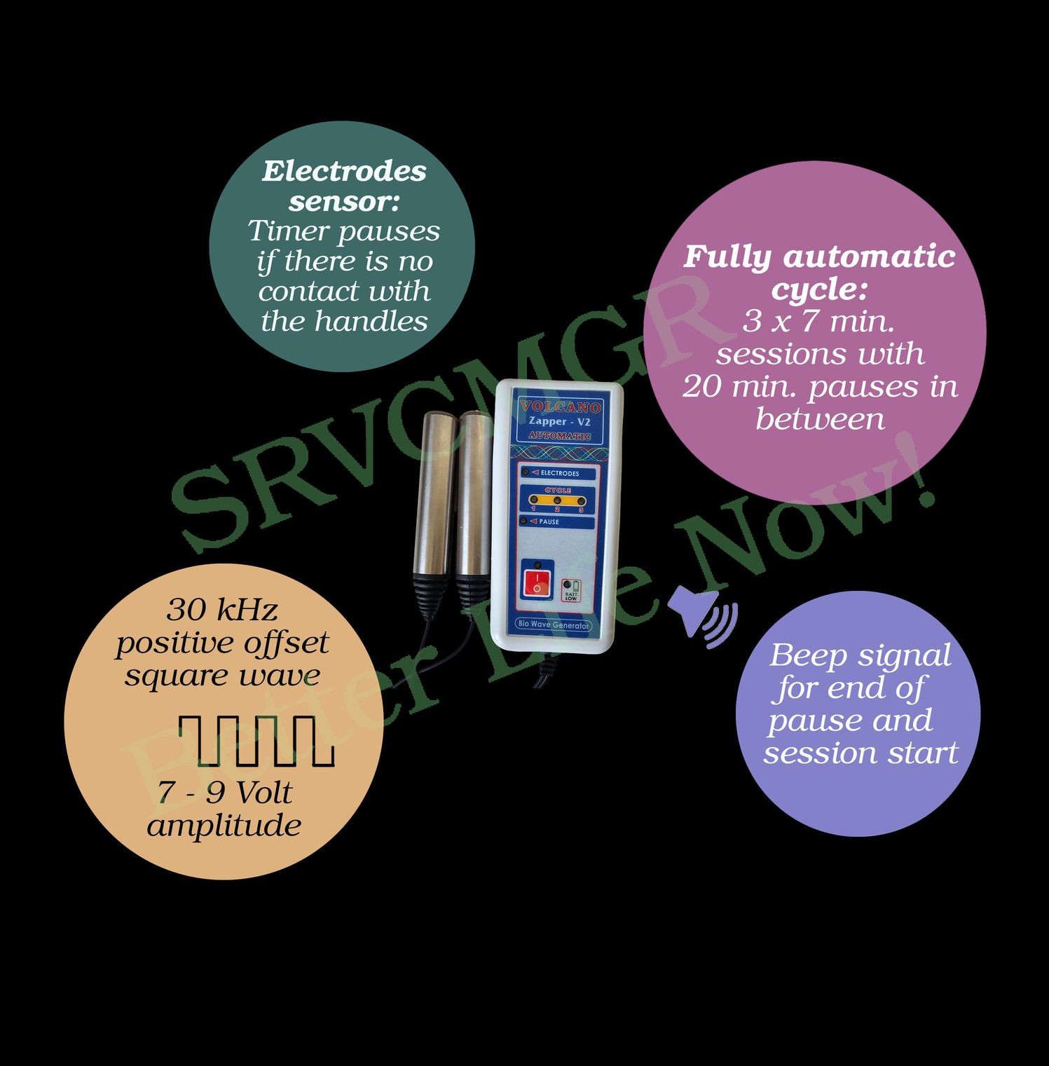 Zapper Volcano V2 | Bio-Frequency Device | 30 kHz Hulda Clark