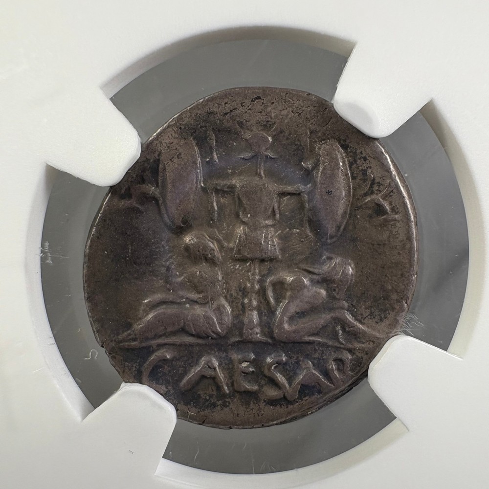 The Caesarians - Julius Caesar, Late 46-early 45 BC - AR Denarius - NGC CHVF