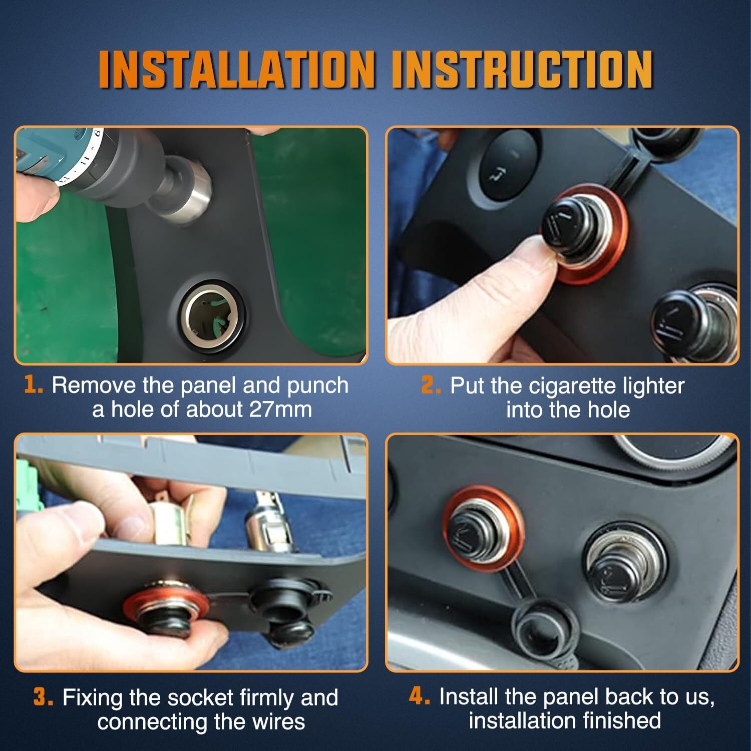 Nilight 2 Pack Cigarette Lighter 12V DC Car Replacement Socket