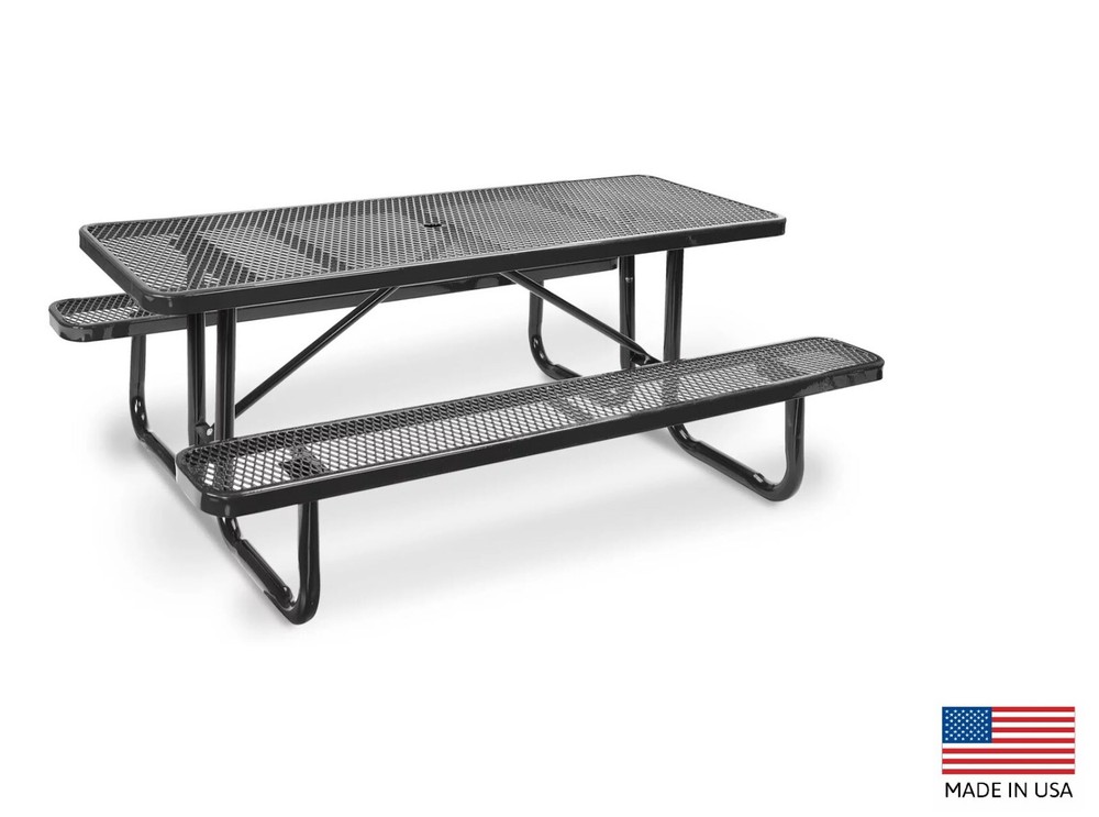 PICNIC TABLE Commercial - All Metal Construction & Steel Frame  6 Ft Rectangular