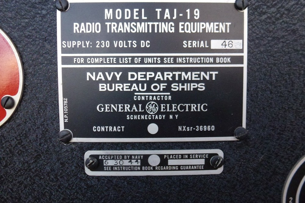 New In Crate 1943 General Electric Aircraft Carrier Radio Transmitter # TAJ-19 !
