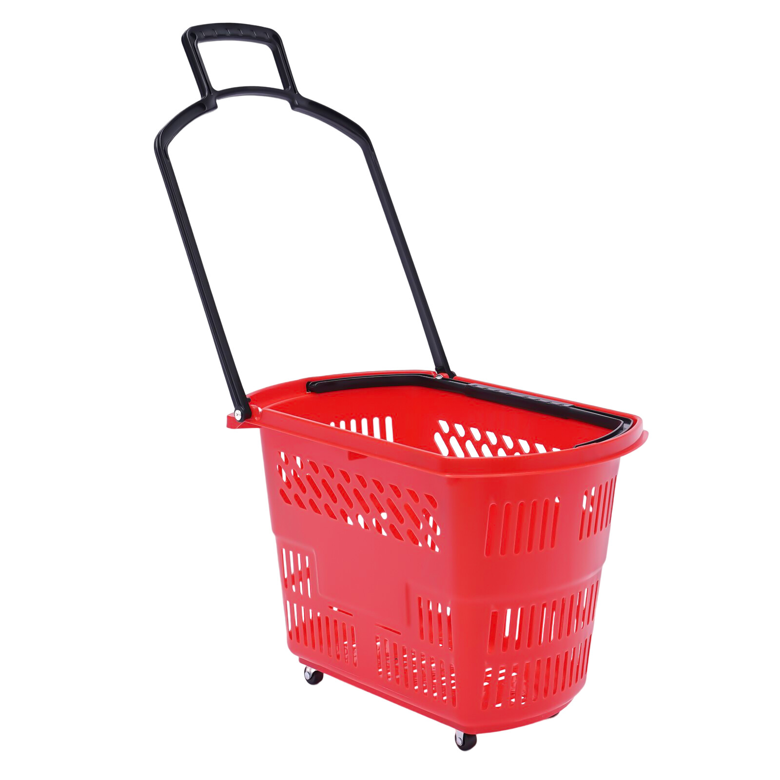 Trolley Rolling Shopping Baskets 6 pcs Plastic 35L with Handles Shopping Carts