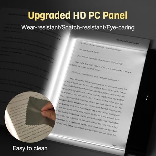 Rechargeable LED Book Light - Dimmable Flat Reading Lamp with Timer & 3 Colors,