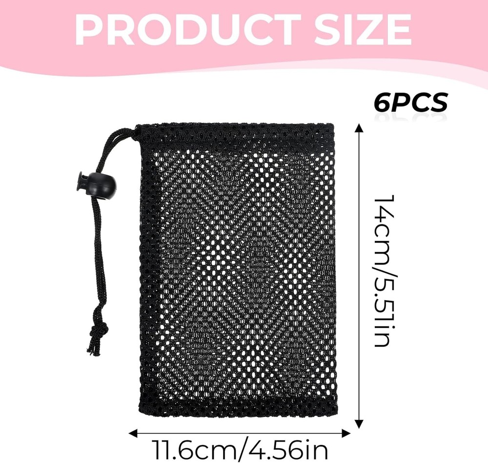 6 Pcs Small Mesh Bags Drawstring, 6x4 Inch Net Bag Drawstring...