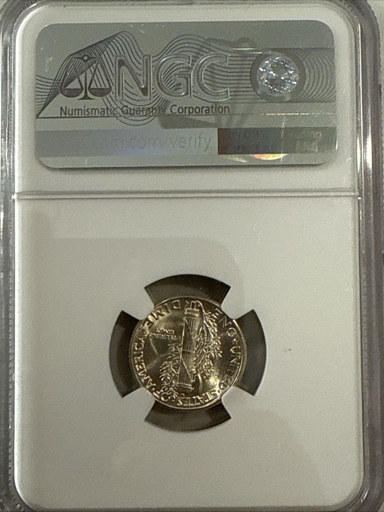 1944 MS64 Mercury Silver Dime - MS 64 NGC Beautiful Example