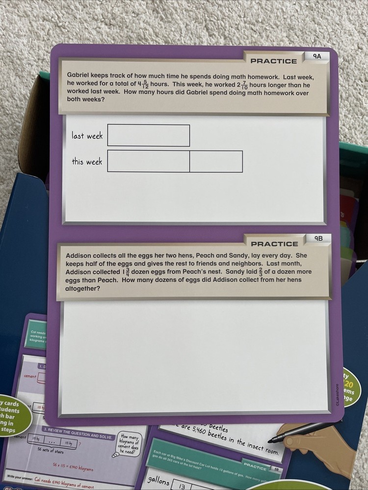 Lakeshore Bar Model Activity Cards Learning Step-By-Step Unused
