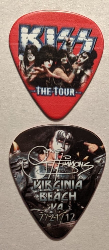 KISS THE TOUR VIRGINIA BEACH 7-21-12 Guitar Pick GENE SIMMONS 2012
