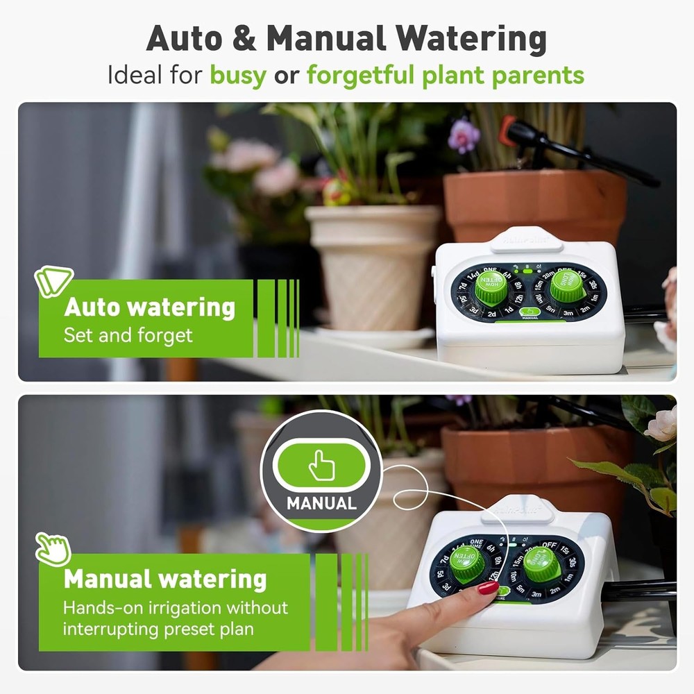 RAINPOINT Easy-Setup Automatic Plant Waterer Indoor for Pot Plant Adjustable Wat