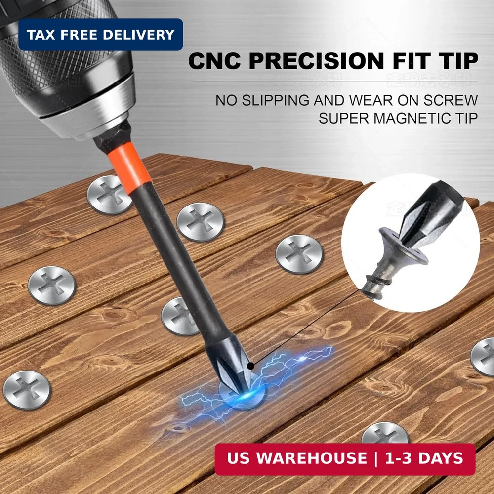 10-Pack Phillips Bits #2 Impact, 2-Inch Magnetic Phillips Head Drill & Screwdriv